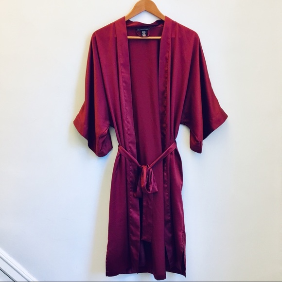 Victoria's Secret Other - Victoria’s Secret Wine Burgundy Open Kimono Robe